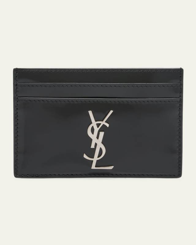 YSL Monogram Card Case in Spazzolato Leather